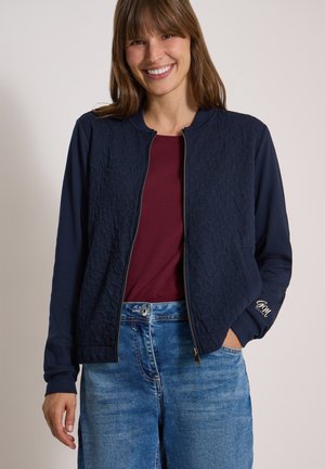 Cecil, BLOUSON MIT STRUKTURMIX UND ELASTIKSAUM - Sweat zippé - urban dark blue