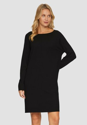 MIT U-BOOT-AUSSCHNITT - Strickkleid - schwarz