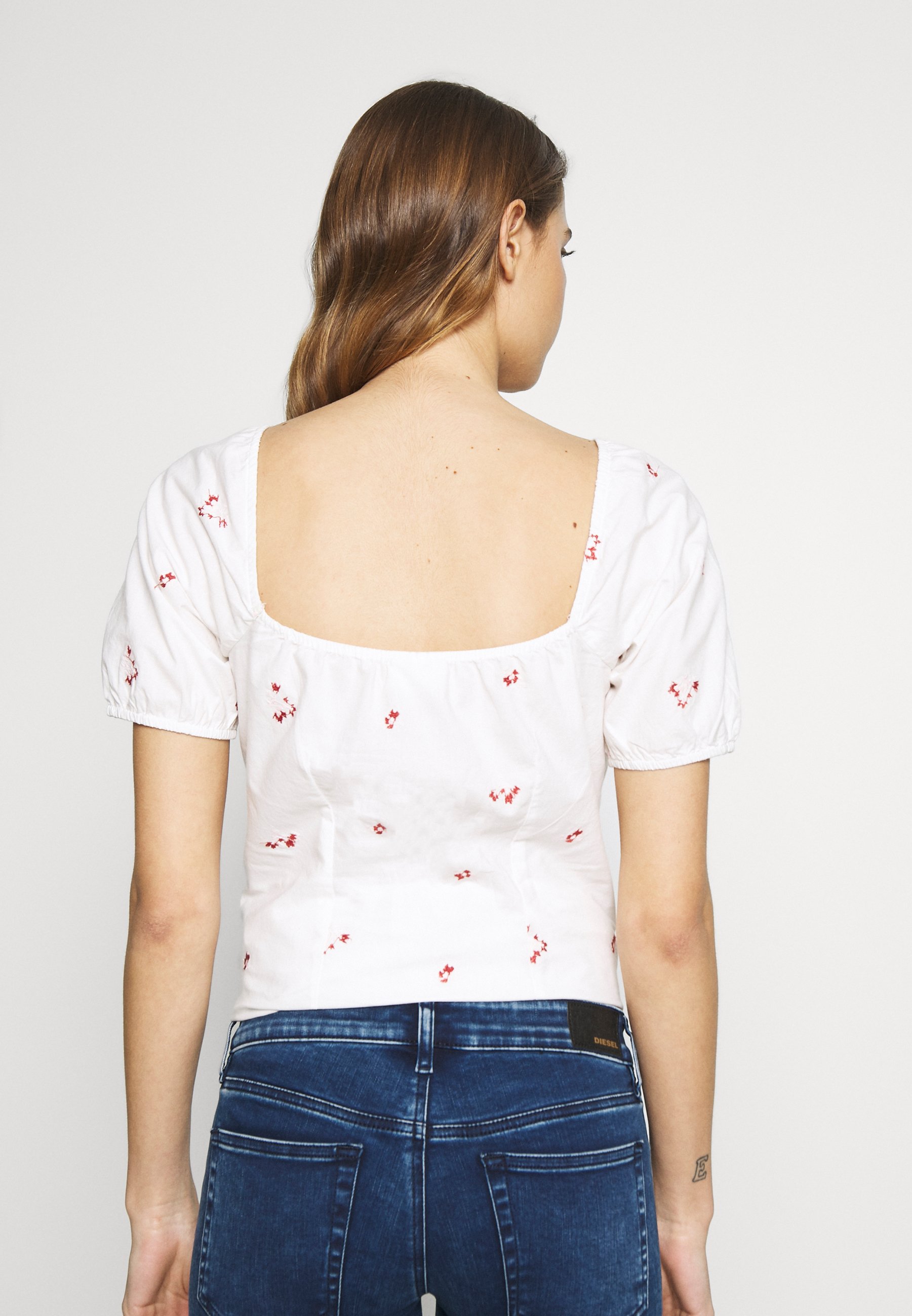 Vila VISUVIO FLOWER TOP Bluser white alyssumoffwhite Vila VISUVIO FLOWER TOP - Bluser - white alyssum