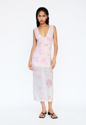 FLORAL HALTER MIDI - Freizeitkleid - pink