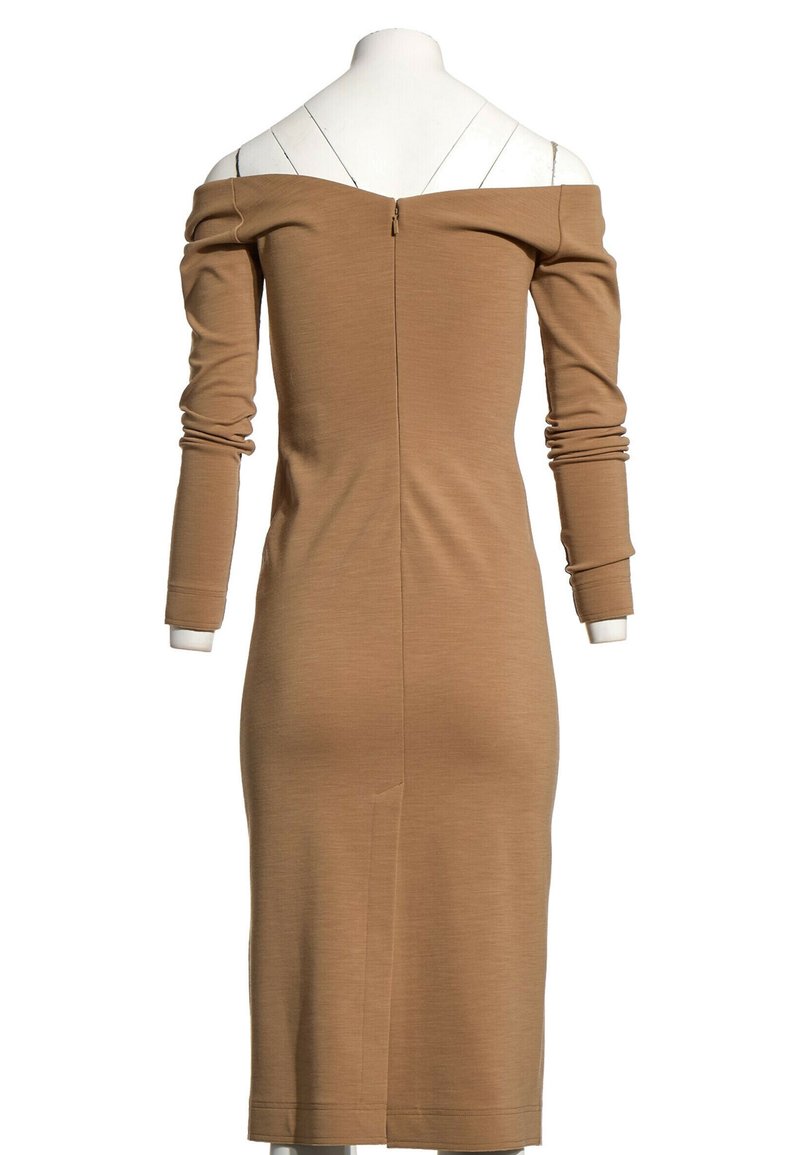 fendi logo bodycon dress Shift - camel emerald green dress for collection:all-hall-of-fame Options:Dark Brown Fitted dress realized in