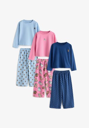 Next, REGULAR FIT - CAPYBARA WIDE LEG PYJAMAS 3 PACK SET - Nattøj sæt - pink blue