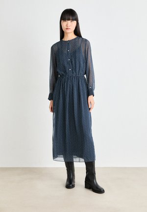 STAR PLEAT MIDI DRESS - Vestido informal - navy