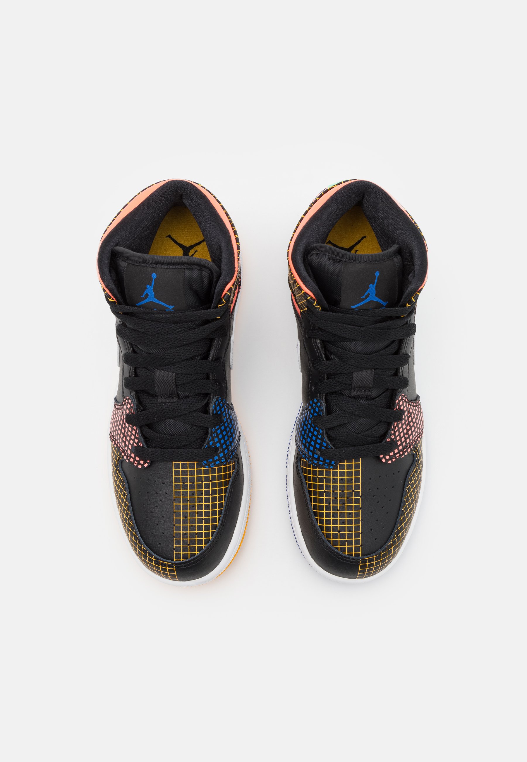 Jordan AIR 1 MID MMD UNISEX - Basketball shoes - black/white/game  royal/green glow/bright mango/university gold/black - Zalando.de