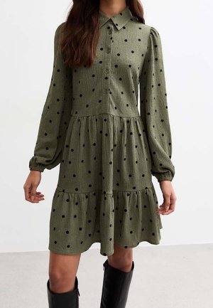 Vestido camisero - mottled green
