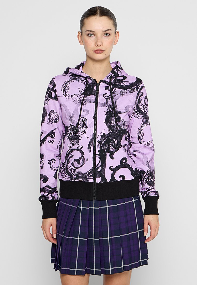 Versace Jeans Couture Sweater met rits paars Versace Jeans Couture Sweater met rits paars