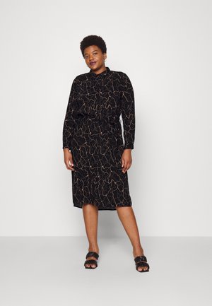 VMANNA CALF SHIRT DRESS CUR - Shirt dress - black