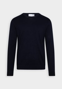 Maglione Uomo Selected Homme Slhberg LS Knit: Scollo A V, In Puro Cotone, Perfetto Con Jeans - 2