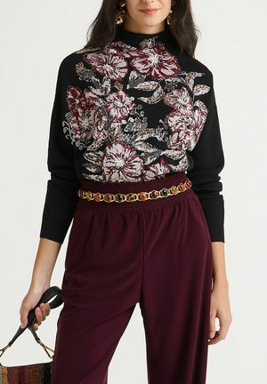 FLOWER JACQUARD - Pullover - black
