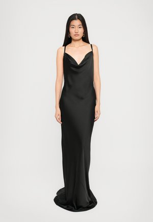 CROSS BACK BIAS GOWN TRAIN - Maxikjoler - black