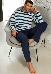 H.I.S SET - Conjunto de pijama - navy beige navy hellblau gestreift