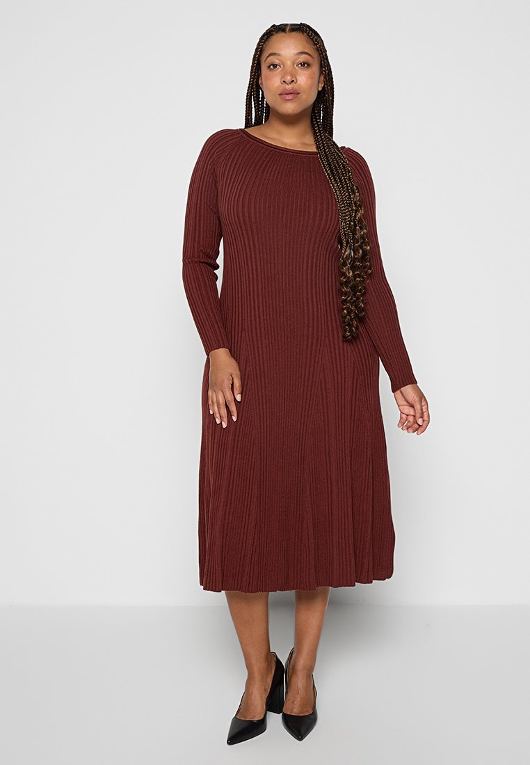 Ivko Gebreide jurk bruin Ivko Gebreide jurk bruin