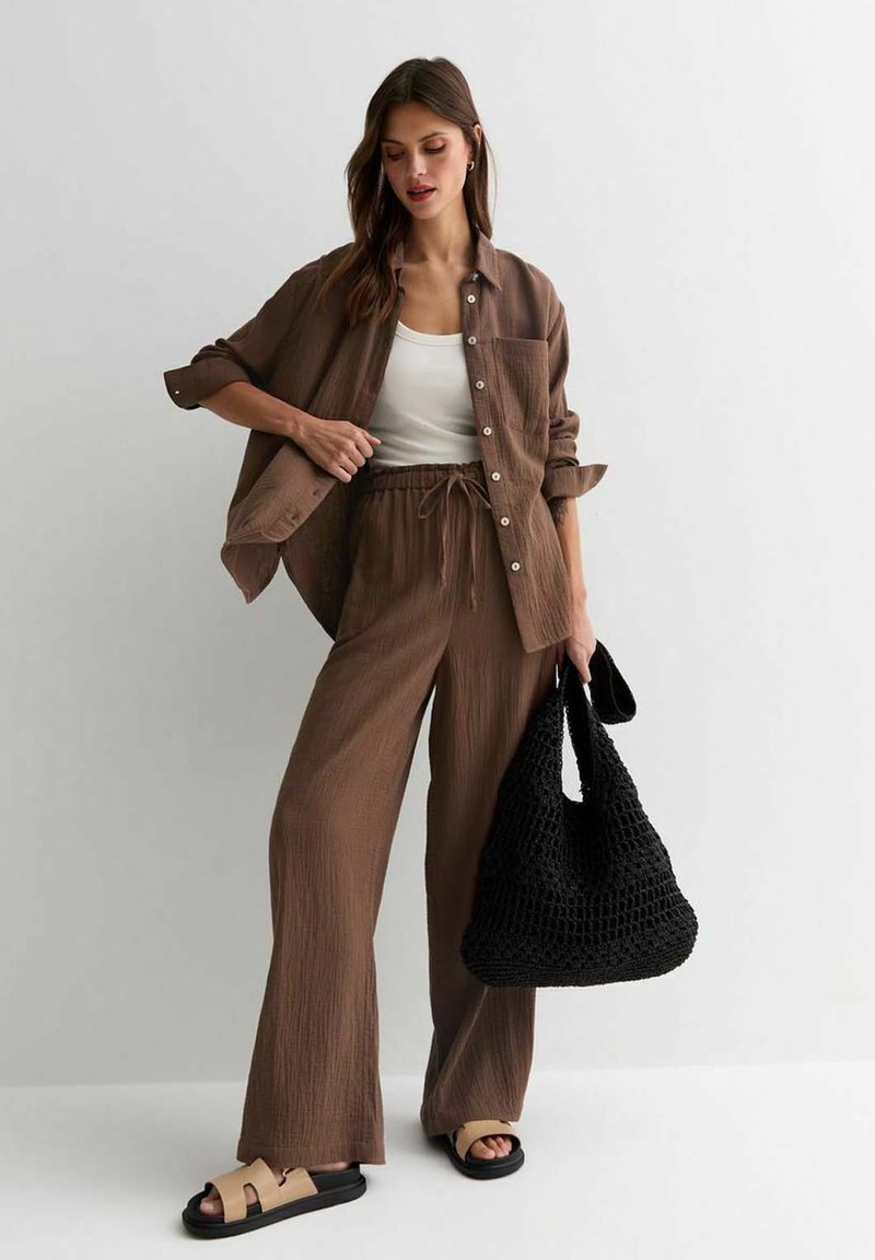 New Look DOUBLE CLOTH - Overhemdblouse - dark brown