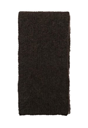 Dark brown rectangular felt sheet with a coarse texture, viewed from above on a white background.