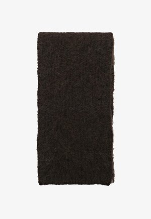 Feuille de feutre rectangulaire marron foncé avec une texture rugueuse, vue du dessus sur un fond blanc.