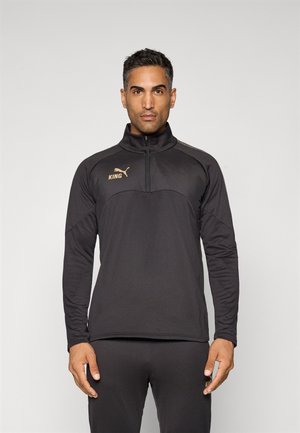 KINGWINTERIZED 1/4 ZIP TOP  - Sweatshirt - black/gold-coloured