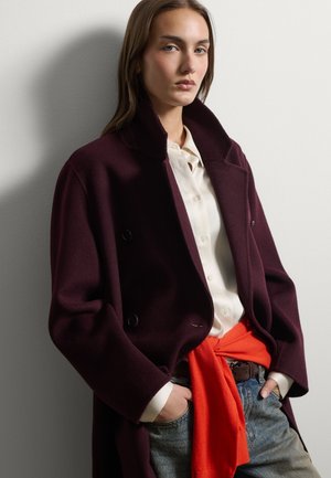 Stefanel, DOUBLE-BREASTED COAT.. - Klassischer Mantel - wine purple