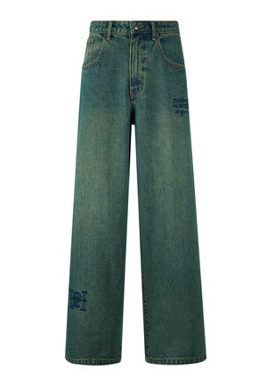 Ed Hardy FIREBALL DRAGON DIRTY WASH - Straight leg jeans - green