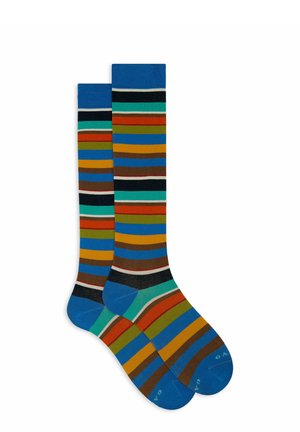 LONG WITH STRIPES - Calzettoni - azzurro