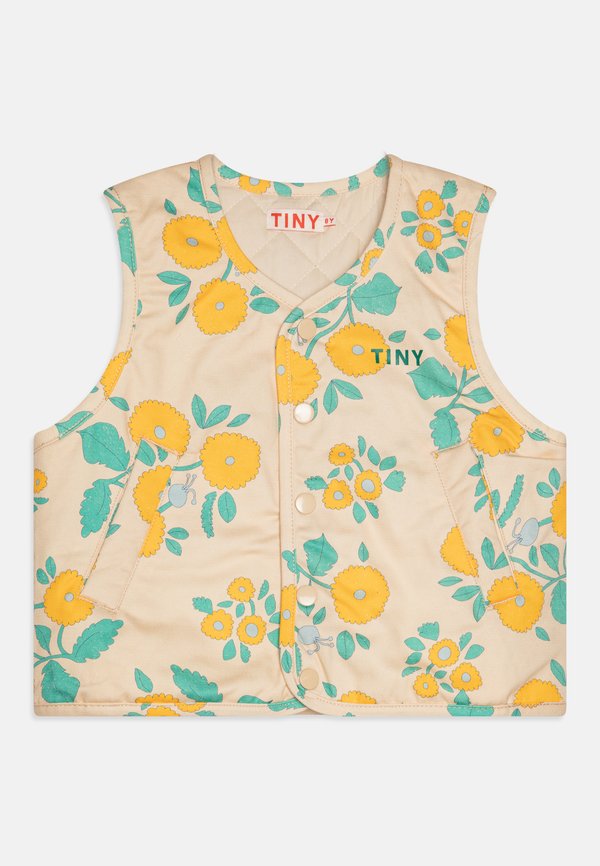 PADDED FLOWERS UNISEX - Waistcoat - dark vanilla