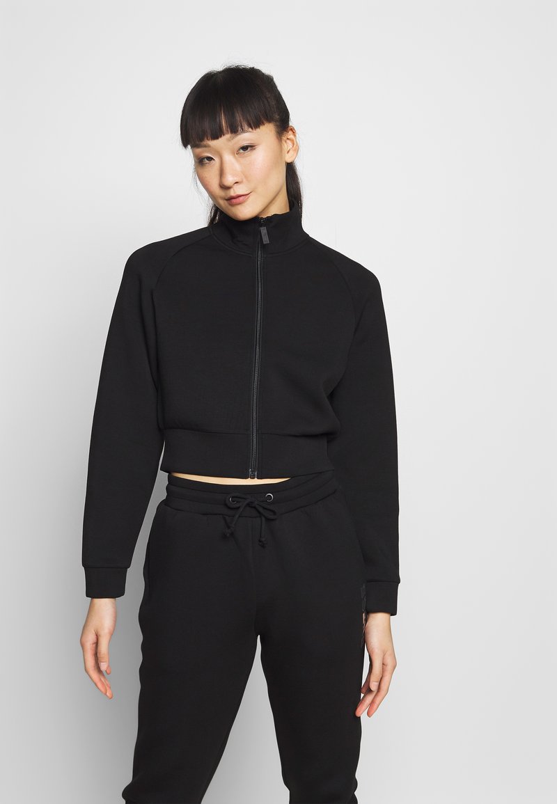 Guess JACKET ZIP Zipup sweatshirt jet black/black Zalando.co.uk