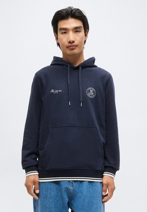 Marc O'Polo CLUB '67 FOOTBALL HOODIE - Sweat à capuche - dark navy