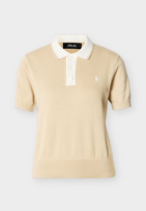 SWEATER - Polokošeľa - dune tan/white splash