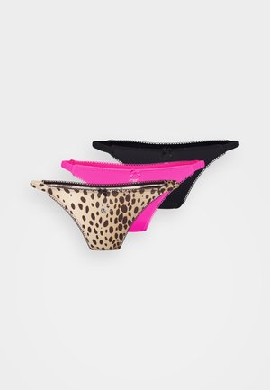 ALIANA RUCHED THONG 3 PACK - String - multi/pink/black