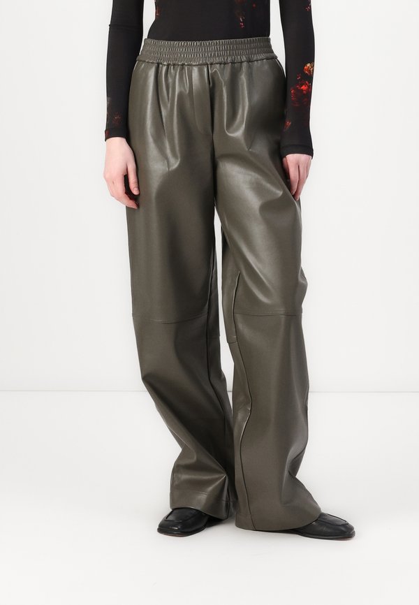JUNO  - Leather trousers - beluga