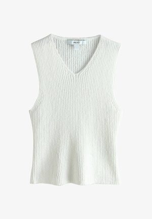 Next, REGULAR FIT - TOWELLING KNIT V-NECK VEST TOP . - Topp - white