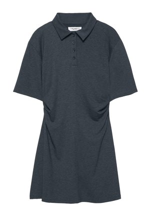 DRAPED POLO COLLAR - Rochie din jerseu - light grey