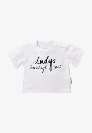 KURZARM GRÜSSE GEMÜSE BY MARIA KÖNIG - Print T-shirt - weiß