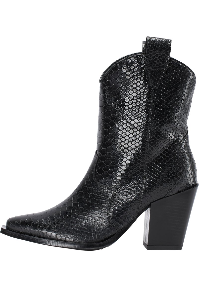 Damen Ankle Boots | IZIA Cowboy-/Bikerstiefelette schwarz schlange/schwarz - VB53641 Damen Ankle Boots | IZIA Cowboy-/Bikerstiefelette schwarz schlange/schwarz - VB53641