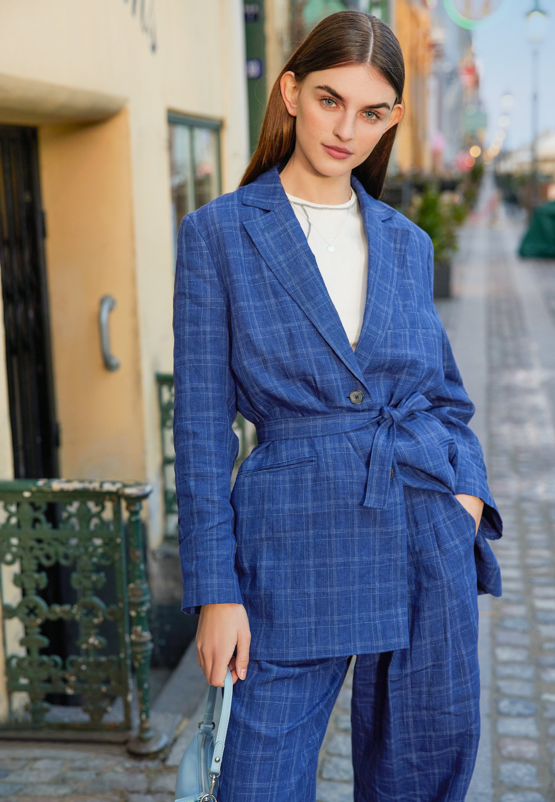 Wood Wood ROSA JACKET - Blazer - blue/blue denim - Zalando.ie
