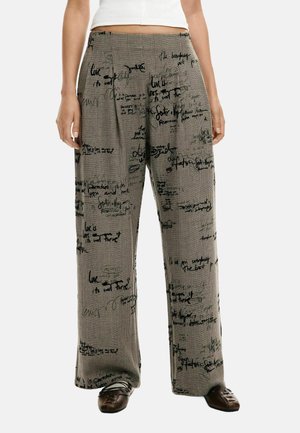 CHECKERED LETTERING  - Pantalon classique - gray