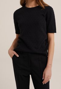 WE Fashion Stickad tröja - black