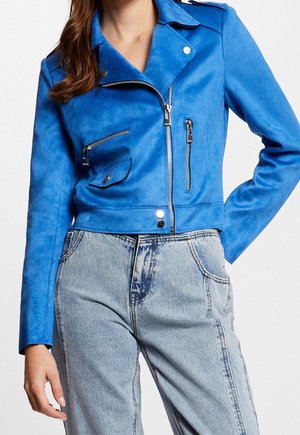 Bunda z umělé kůže - blue