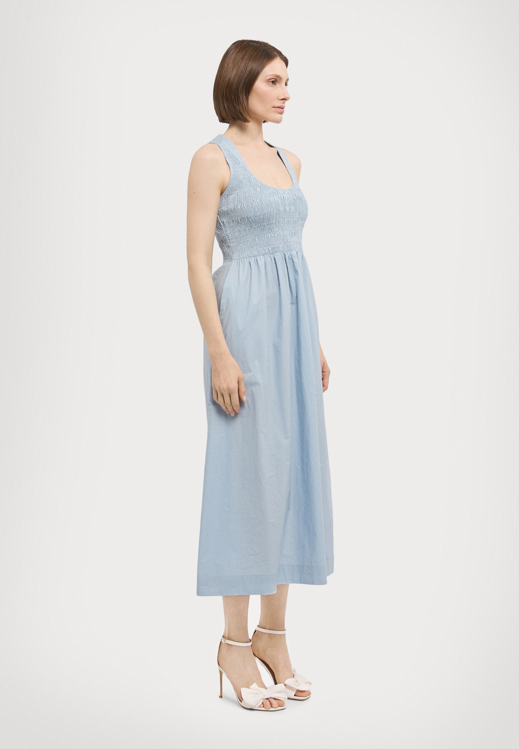 Faithfull the brand MATERA MIDI - Day dress - sky blue/light blue - Zalando Faithfull the brand MATERA MIDI - Day dress - sky blue/light blue - Zalando