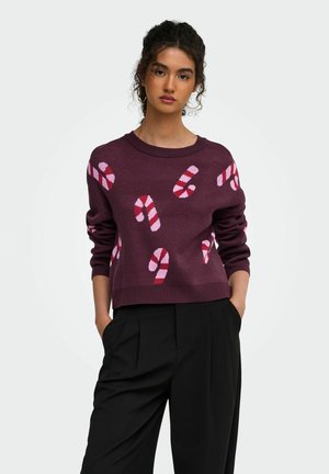 ONLY ONLXMAS JOLLIE LS O-NECK KNT - Pullover - winetasting
