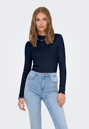 JDY, L/S HIGHNECK - T-shirt à manches longues - navy blazer