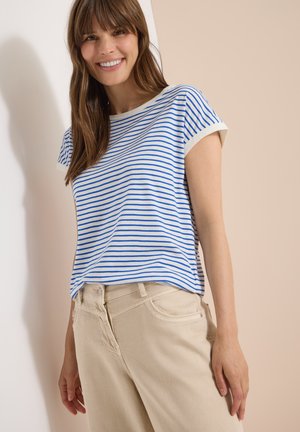 Cecil, T-SHIRT MIT BOAT NECK UND STREIFEN - Triko s potiskem - surf blue
