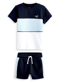 Next SHORT SLEEVE BLOCK SET - Shorts - blue and white/blue - Zalando
