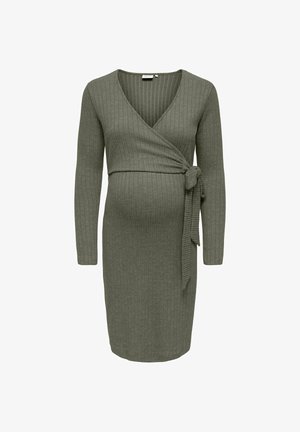 ONLY MATERNITY, KLEID OLMLOLA MIDIKLEID - Strikkjoler - smokey olive