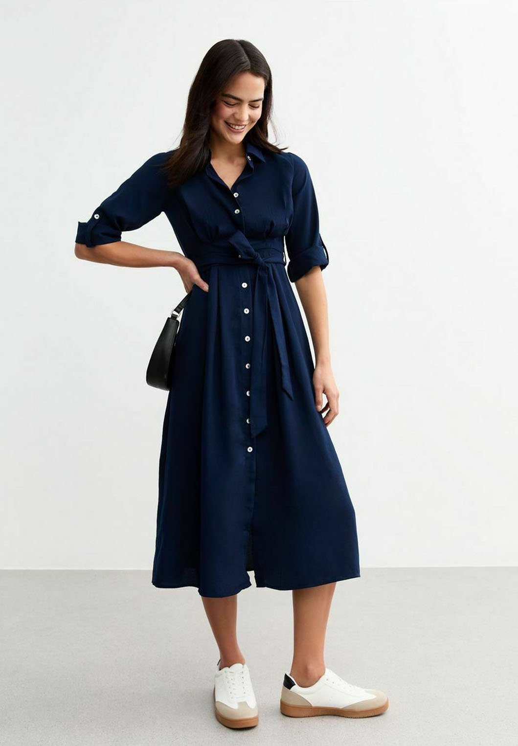 New Look MIDI Abito a camicia navy/blu scuro