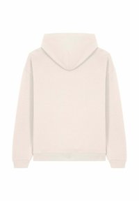 Felpa con cappuccio grigia chiara dal fit rilassato, con polsini e orlo a costine. Il materiale sembra morbido con una texture liscia.