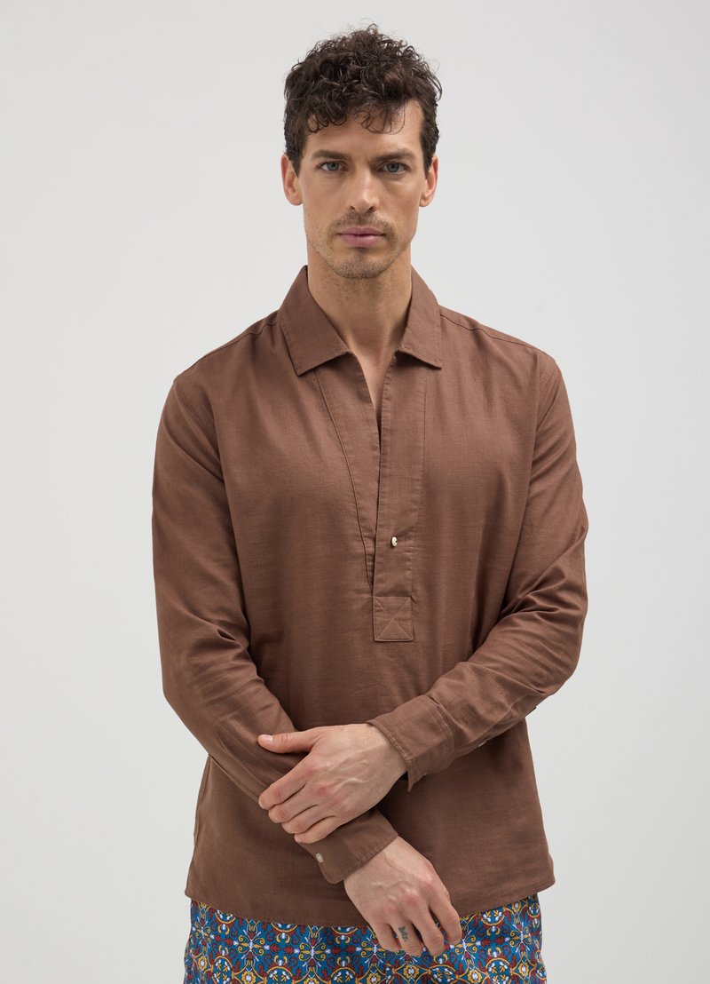 Calliope KAFTANO TINTA UNITA  - Camicia - marrone