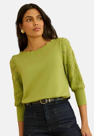 Striktrøje - lime green