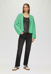 s.Oliver MIT GLITZER EFFEKT - Top - schwarz