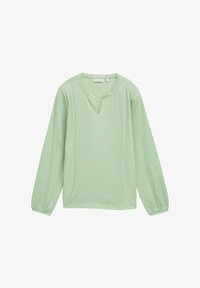 Selected, mid green white thin stripe