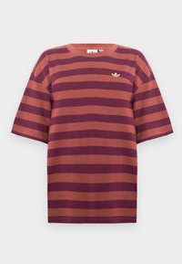 STRIPED TEE - Print T-shirt - maroon/wild sepia